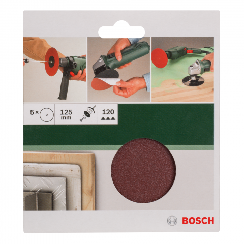 Шкурка 125 мм за бормашина К120 Bosch, снимка 2 - Шкурка на брой