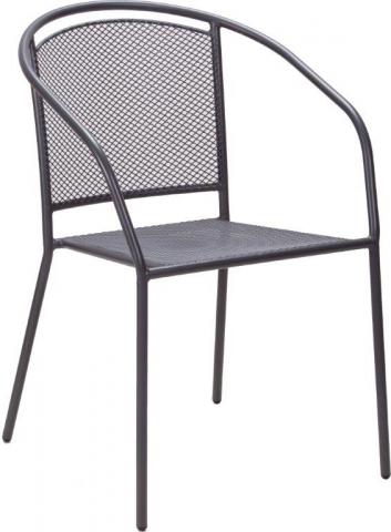 Градински стол ARKO с подлакътници, сив - Метални столове