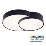 LED плафон PEBBLE 35W 2165lm, 3000-4000-6000K, черен