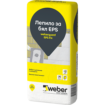 Лепило за бял EPS Weberguard Fix, 25 кг - Строителство