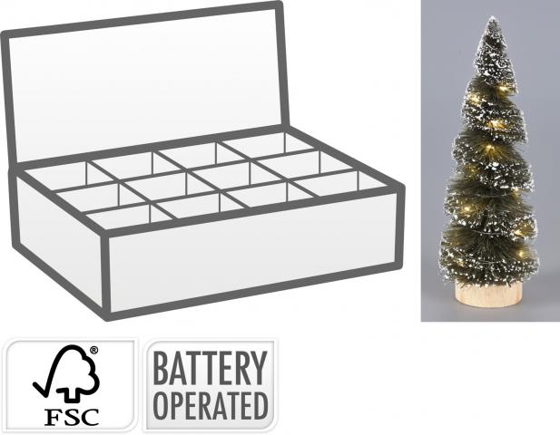 Коледна елха, зелена с LED светлини 20см, снимка 2 - Светещи фигури