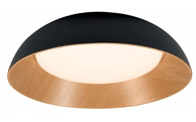 LED плафон Optonica 24 W черен/дърво - Плафони