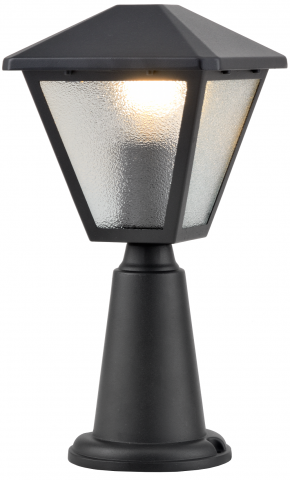 Градинска лампа Аман, стълб 20см  Е27, IP44, алуминий и стъкло - Градински лампи