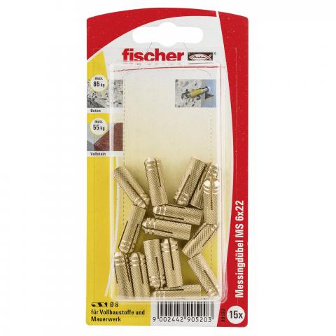 Дюбел с метрична резба Fischer MS 6x22 K, месингован - Железария