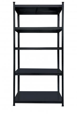 Стелаж De'Home Popular 150х75х40 см 5х80 кг черен, снимка 2 - Метални стелажи