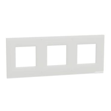Декор. рамка Unica Pure 3X, хоризонтална, кристално бяло - Ключове и контакти