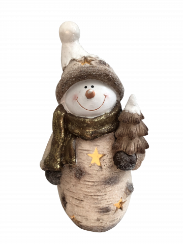 Фигура Снежен човек 33x23.5x52 см магнезий - Коледни фигури