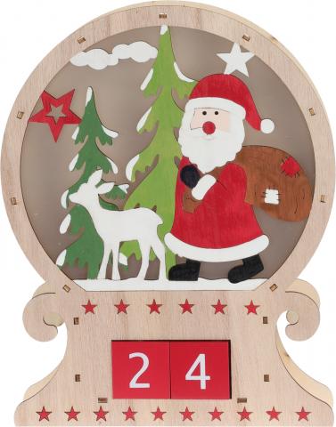 Коледен календар 23х4,5х30см, 
дърво, снимка 3 - Коледни фигури