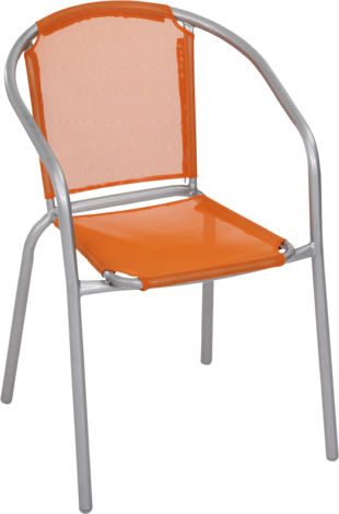 Промостол оранжев, текстилен - Метални столове