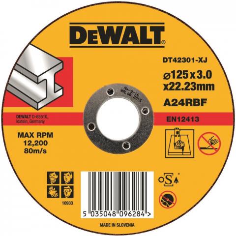 Абразивен диск за рязане метал DeWalt 125 мм - Дискове за рязане на метал
