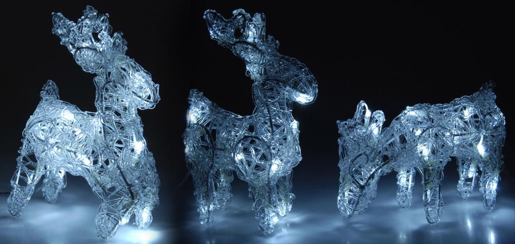 Светещ елен 16 LED бяла светлина IN - Светещи фигури