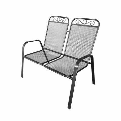 Двуместна пейка, стомана - Метални столове
