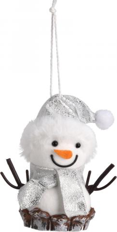 Коледна висулка Снежко с шапка 9,4х6,2х11,5см, снимка 3 - Висулки за елхата