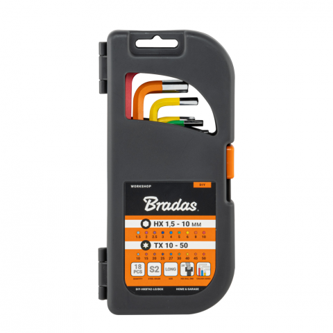 Комплект шестограми Bradas Hex и Torx 18 бр., снимка 2 - Шестограми