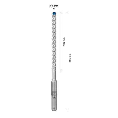 Свредло EXPERT SDS plus-7X 6x100x165 мм Bosch, снимка 3 - Свредла за бетон