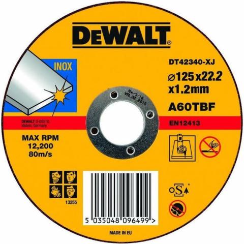 Абразивен диск за рязане инокс DeWalt 125мм - Дискове за рязане на метал