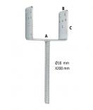 Основа U-образна с шиш 121x60x102 x4, Zn