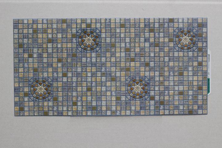 PVC панел 1651 / Blue Medalion / 0,4м2 - Декоративни плочи за таван