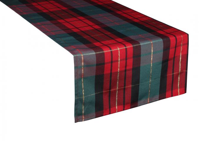 Тишлайфер Tartan 40x140 см червено-зелен, снимка 2 - Кухненски текстил