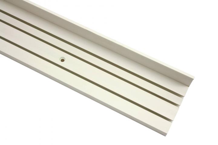 Троен PVC корниз с бленда 350 см бял, снимка 4 - Пластмасови корнизи