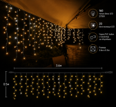 Светеща мрежа PVC с флаш LED 180 бр. бели