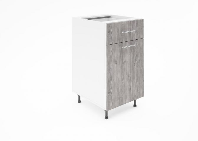Крафт D2 долен шкаф с една врата и чекмедже 45см, дарк арамо - Модулни кухни с онлайн поръчка