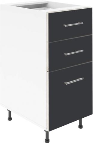 Крафт D3 долен шкаф с три чекмеджета 50см, антрацит - Модулни кухни с онлайн поръчка