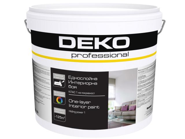 Еднослойна интериорна боя Deko Professional 5кг, бяла - Бели бои