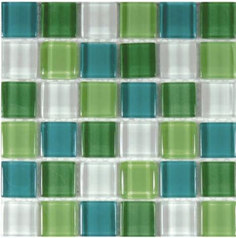 Стъклена мозайка зелено/бяло/синьо 8 мм - Стъклени