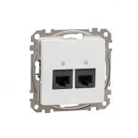 Sedna New Мех. информационна розетка, 2X RJ45 - UTP cat.5E, бяла