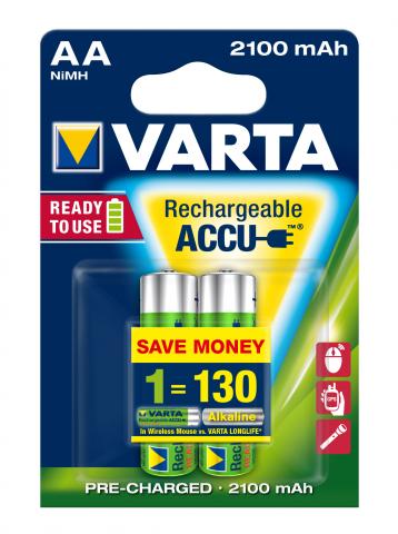 Акумулаторни батерии Varta 2100mAh АА 2бр - Акумулаторни батерии