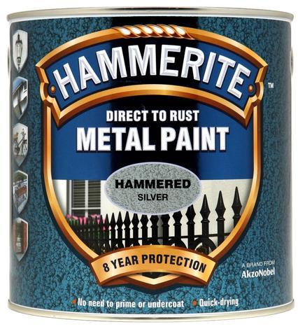 Боя за метал Hammerite 2.5л, сребро хамър ефект - Бои 3в1