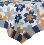 Покривка Цветя 150x220 см синьо-бяла