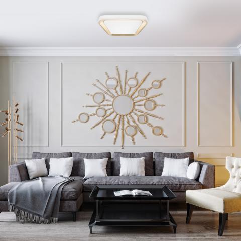 LED Плафон QUADRO GOLD, снимка 3 - Плафони