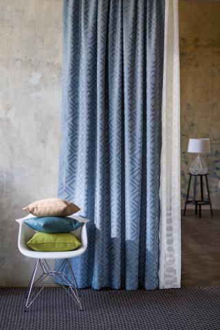 Перде Giuseppe 280 см синьо, снимка 2 - Пердета по каталог (поръчка)