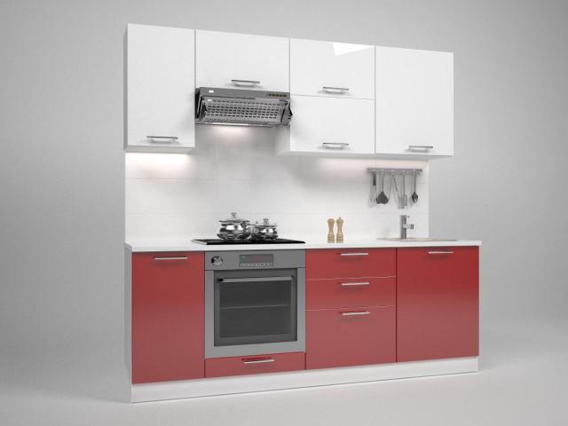 Трейси Шкаф долен с карго механизъм Н 15х82x56 см, червен, снимка 2 - Модулни кухни с онлайн поръчка
