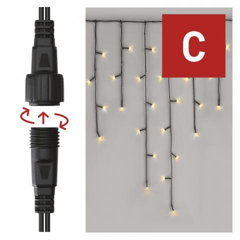 LED свързваща коледна верига–висулки, 2,5м топло бяло, снимка 2 - Светеща верига