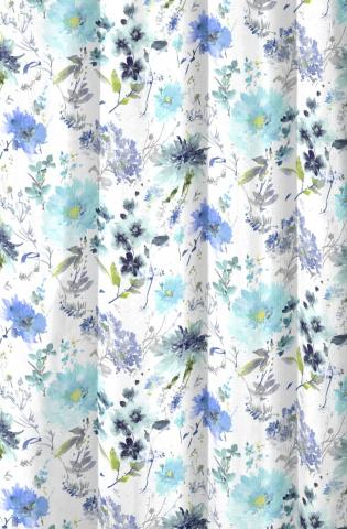 Плат Florales 140 см синьо - Пердета на л.м.