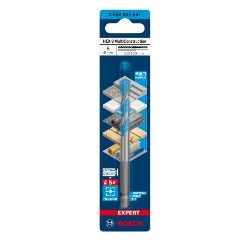 Свредло Bosch EXPERT HEX-9 Multi Construction 8x60x100 мм - Свредла универсални