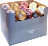 Коледна топка 10 см старо злато, розово