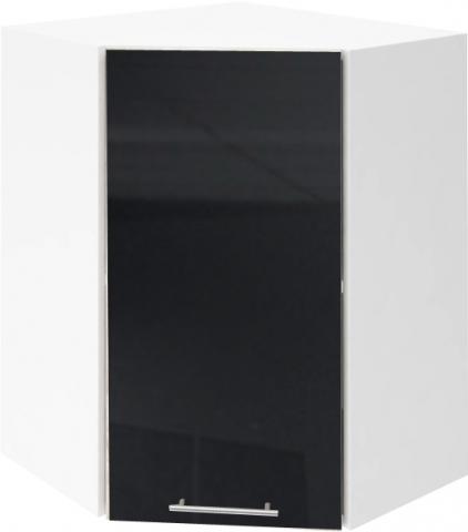 Крафт G17 горен ъглов с една врата 55см, черен гланц - Модулни кухни с онлайн поръчка