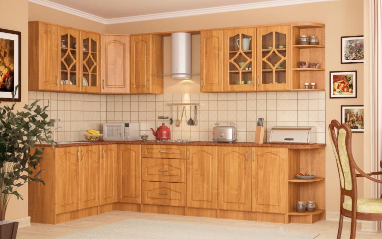 Горен шкаф с витрина и чекмедже Оля В40х30.5х125 см - Модулни кухни с онлайн поръчка