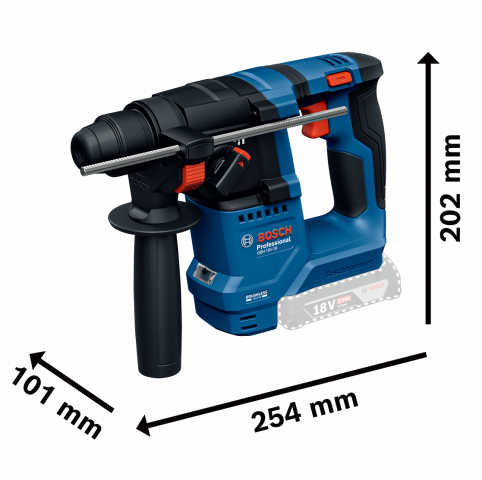 Акумулаторен безчетков перфоратор Bosch Blue GBH 18V-18 solo, снимка 3 - Акумулаторни перфоратори