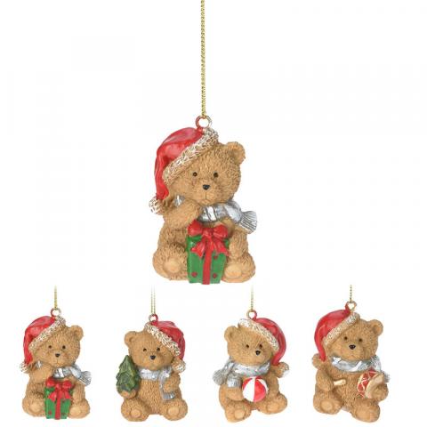 Висулка за елха мече 4х5 см 4 дизайна - Висулки за елхата