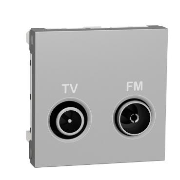 Мех. TV/FM розетка New Unica 11dB, индивидуална, алуминий - Ключове и контакти