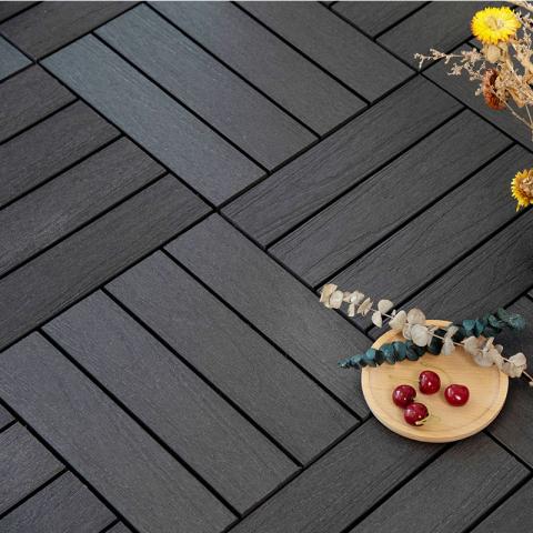 Декинг WPC плочкa PREMIUM 30х30x2,8cm, Графит, снимка 2 - Дървени плочки