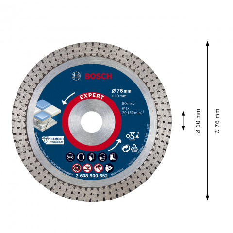 BOSCH EXPERT Диамантен диск за рязане HardCeramic, снимка 4 - Дискове за други материали