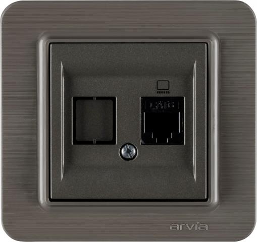 Lavin антрацит розетка 1xRJ45 (CAT 6) - Ключове и контакти