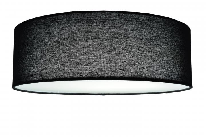 Плафон с текстилен абажур черен Ф390 LED24W - Плафони