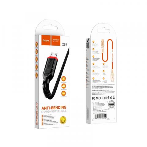 Универсален кабел HOCO USB-A към MICRO-B - Аксесоари за мобилни устройства